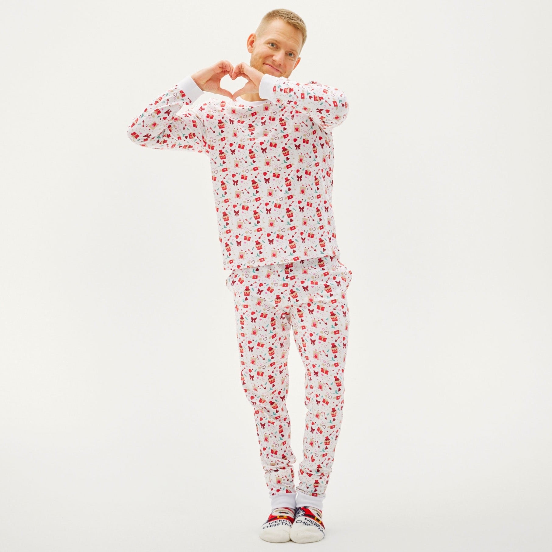 Valentines Pyjamas Vit - Herr.